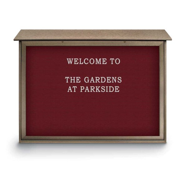 Outdoor Enclosed Combo Board, 48"x36", Black Frame/Black Porc & Amethyst